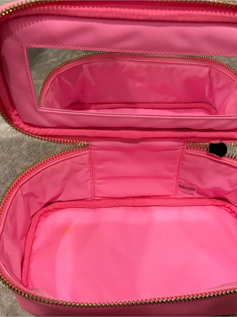 Stoney Clover Lane Hot Pink Zipper Cosmetic Case